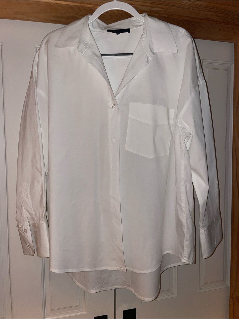 RACHEL Rachel Roy White Long-Sleeve Button Shirt